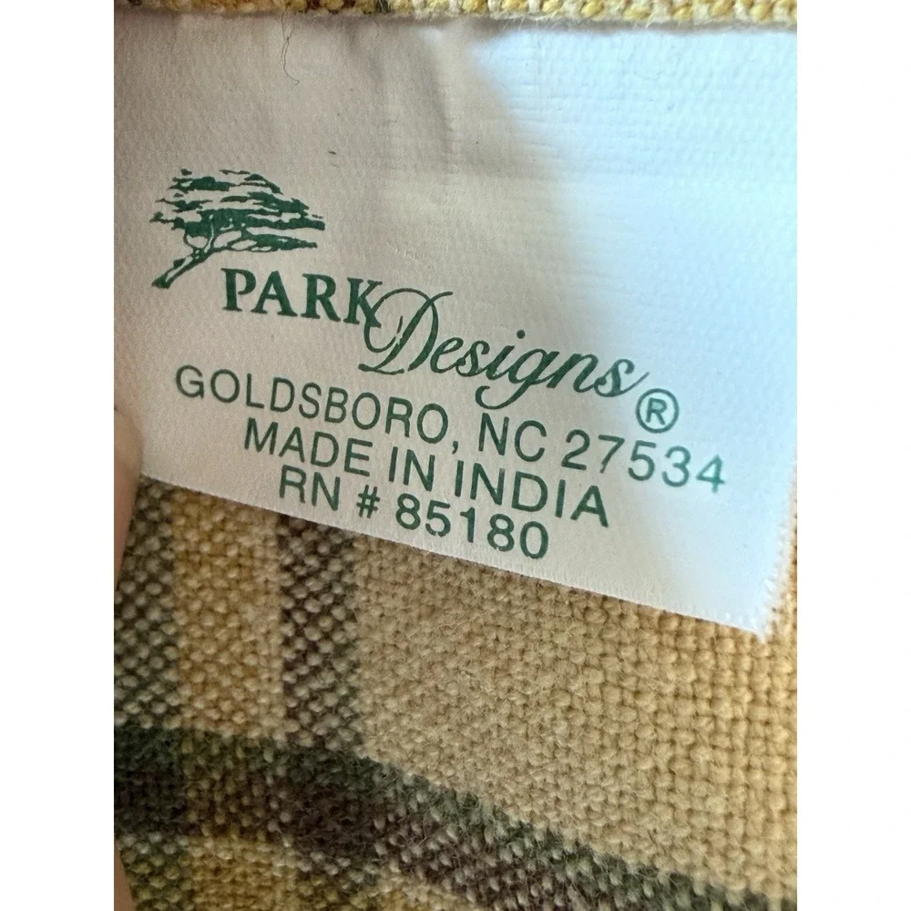 Park Designs Pinecone Plaid Valance 68x14 Lodge Cabin Rod Pocket Cotton VTG